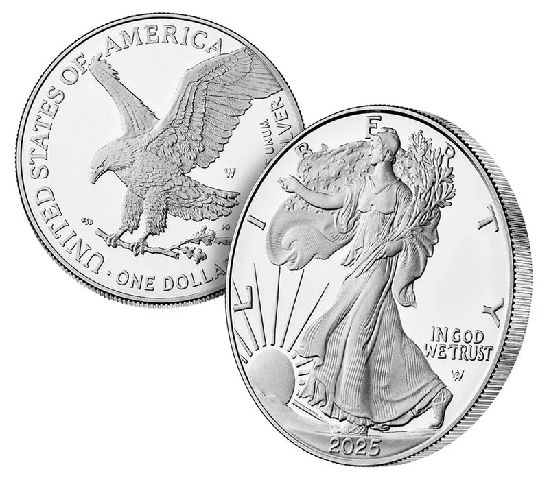 2025 (W) American Silver Eagle 1 oz Silver Coin  (First Day of Issue)